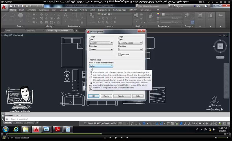 آموزش اتوکد 2016 ( Autocad 2016 ) نقشه کشی دو بعدی ( درس شانزدهم ) ( بخش دوم ) &ndash; استفاده از بلاک های آماده  اتوکد ، جستجو و دانلود بلاک ها از اینترنت ، استفاده از بلاک های داینامیک و ...-7