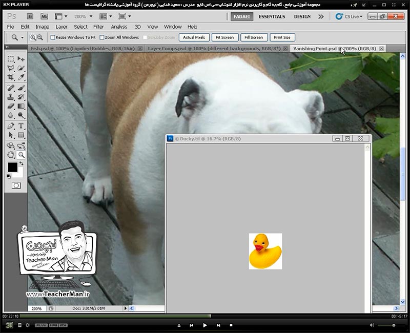 آموزش فتوشاپ سی اس 5  ( Photoshop CS5 ) ویژه طراحی گرافیک و گرافیست ها ( درس اول ) &ndash; آشنایی با محیط برنامه فتوشاپ ، سفارشی سازی محیط نرم افزار فتوشاپ و آشنایی با ابزار های بزرگ نمایی ، کوچک نمایی و انواع حالت های نمایشی در فتوشاپ سی اس 5 - مدرس : استاد سعید فدایی ( تیچرمن ) گروه آموزشی پادشاه گرافیست ها-5