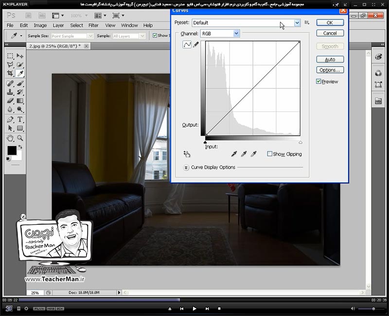 آموزش فتوشاپ سی اس 5  ( Photoshop CS5 ) ویژه طراحی گرافیک و گرافیست ها ( درس بیست و یکم ) ( بخش اول ) &ndash; آشنایی با مجموعه فرمان های تنظیم کننده رنگ ، روشنایی و تیرگی تصاویر واقع در زیر مجموعه فهرست ( Adjustment ) واقع در منوی ( View ) فتوشاپ سی اس 5 - مدرس : استاد سعید فدایی ( تیچرمن ) گروه آموزشی پادشاه گرافیست ها-5