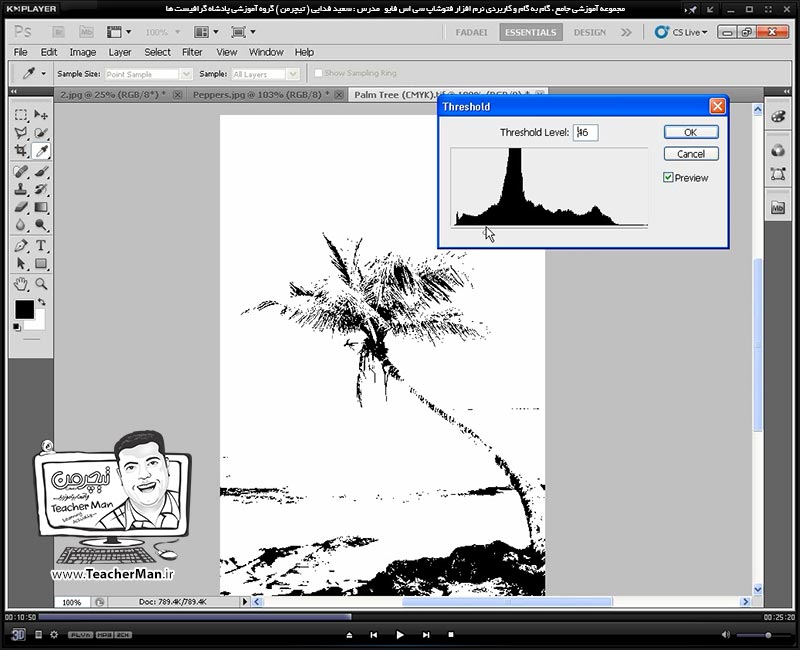 آموزش فتوشاپ سی اس 5  ( Photoshop CS5 ) ویژه طراحی گرافیک و گرافیست ها ( درس بیست و دوم ) ( بخش دوم ) &ndash; آشنایی با مجموعه فرمان های تنظیم کننده رنگ ، روشنایی و تیرگی تصاویر - مدرس : استاد سعید فدایی ( تیچرمن ) گروه آموزشی پادشاه گرافیست ها-5