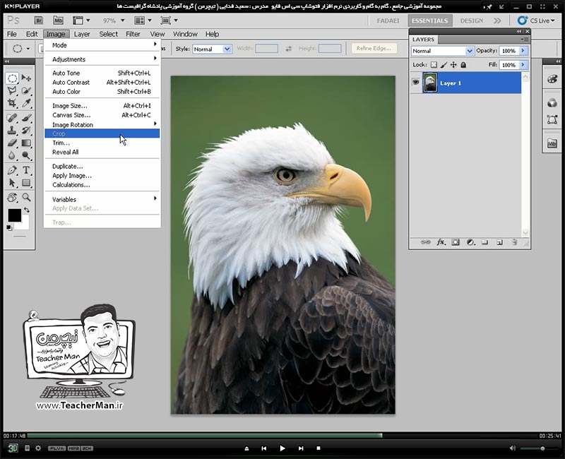 آموزش فتوشاپ سی اس 5  ( Photoshop CS5 ) ویژه طراحی گرافیک و گرافیست ها ( درس بیست و نهم ) &ndash; معرفی سایر فرمان های کاربردی منوی ( Image ) و توضیح پارامتر ها و نحوه استفاده از آنها در طراحی - مدرس : استاد سعید فدایی ( تیچرمن ) گروه آموزشی پادشاه گرافیست ها-8